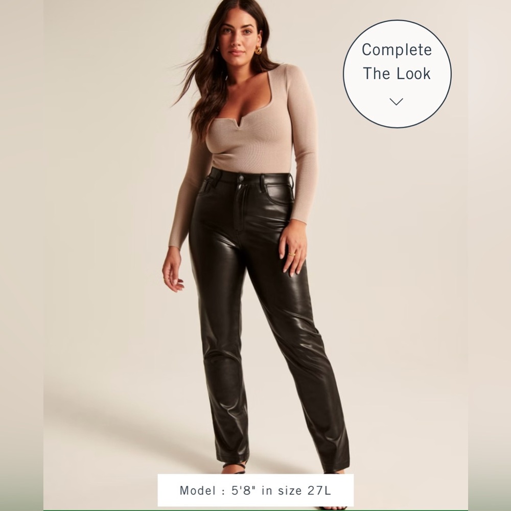Curve Love The 90’s Straight High Rise Vegan Leather Pants | Size 31